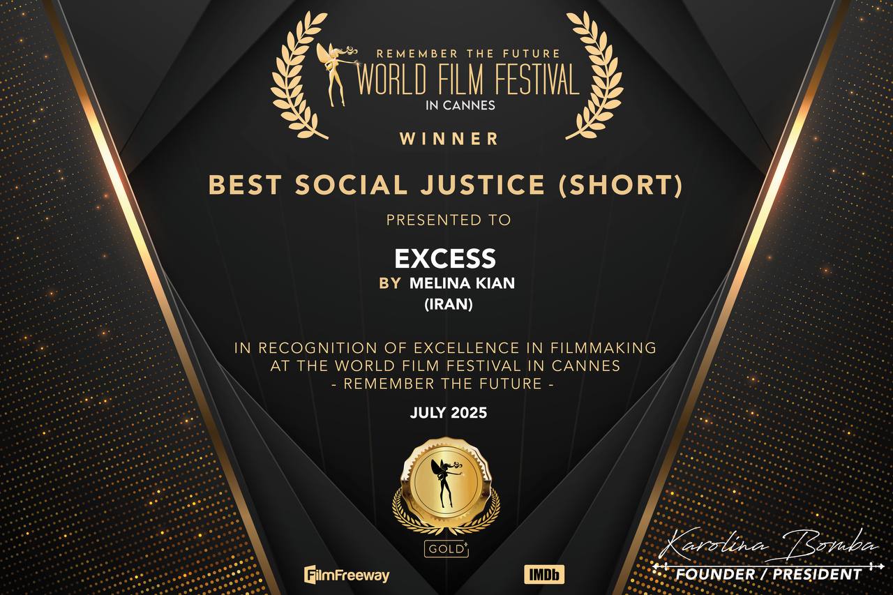 EXCESS short film by Melina Kian, Award of Excellence winner – Best Shorts Competition 2025